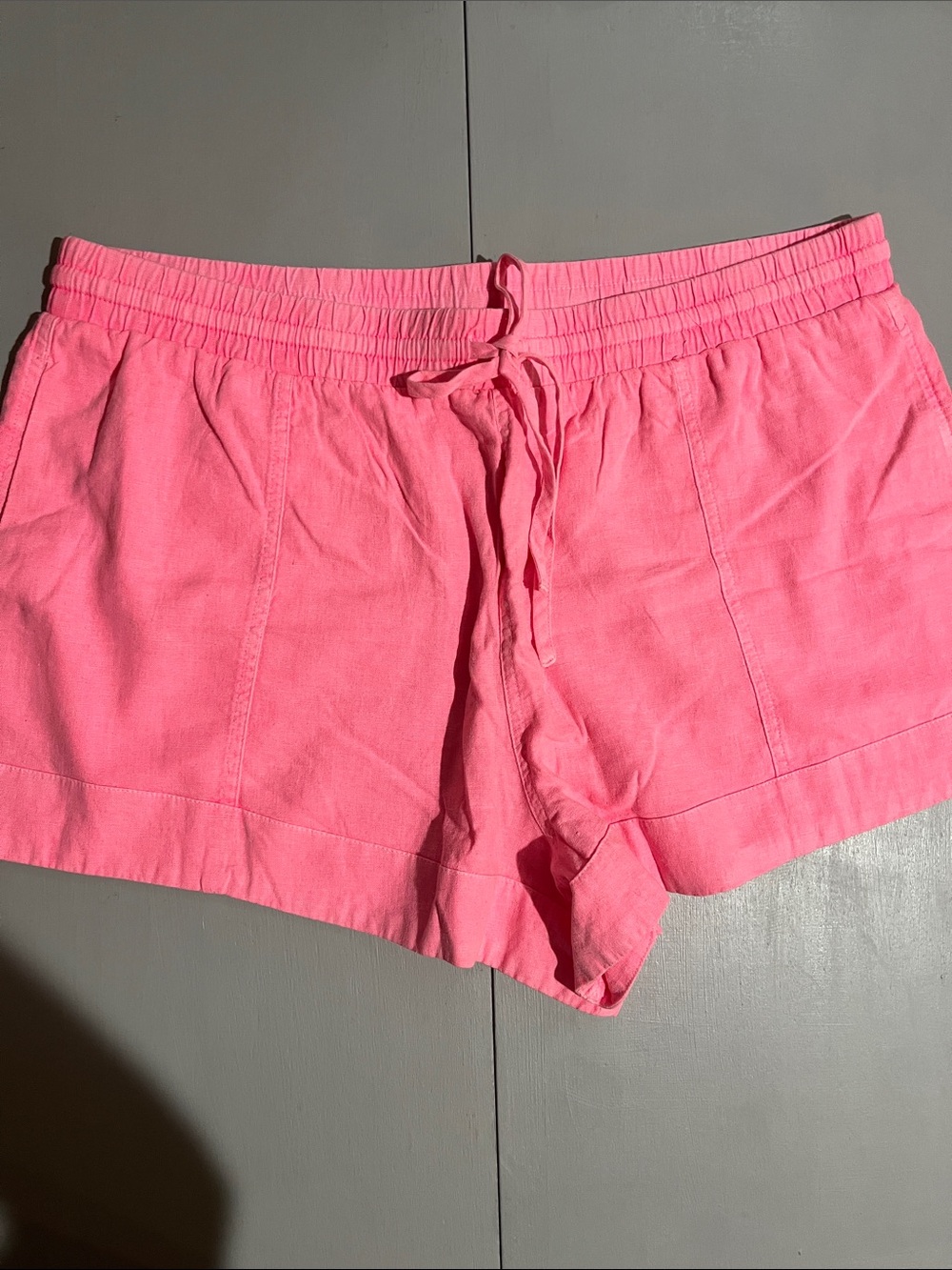 Universal Thread Bright Pink Drawstring Linen-Blend Athletic Shorts
